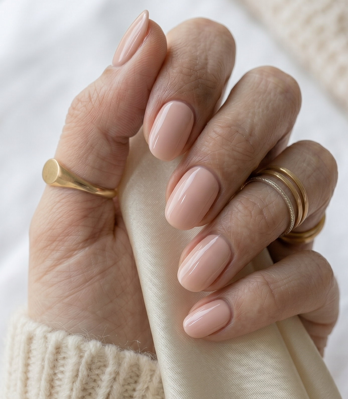 Kurze Nude Nails